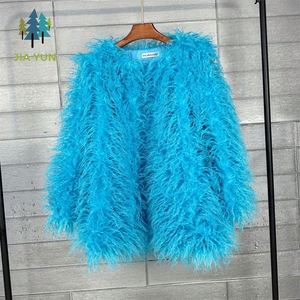 <span class=keywords><strong>Abrigo</strong></span> coreano de lana de cordero de longitud media en color liso para mujer, suave <span class=keywords><strong>abrigo</strong></span> exterior de felpa sintética - Product Image 6