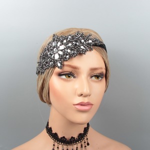 Lowosawor aksesori rambut pengantin kristal ikat kepala klip ikat kepala berlian imitasi hiasan kepala 1920s ikat kepala Gatsby - Product Image 6