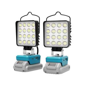 2 luces de trabajo LED con baterías de 18 V y las luces de batería son luces portátiles de inundación para exteriores de 18 V. - Product Image 1