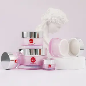 Luxus 5g 10g 1oz /2oz /4oz Leere rosa Kosmetik verpackung Acryl Doppel wand Topf mit Schraube Aluminium deckel Behälter Kunststoff Crea