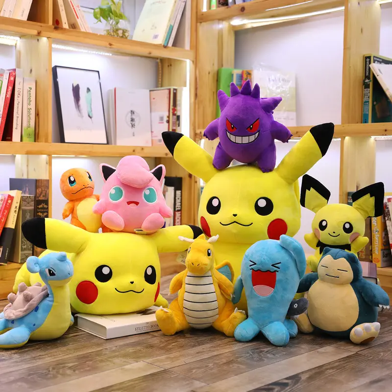 Brinquedo de pelúcia Pokémon personalizado por atacado, monstros de bolso, brinquedo de pelúcia Pokémon, boneco de fadas macio para animais de estimação, desenho animado