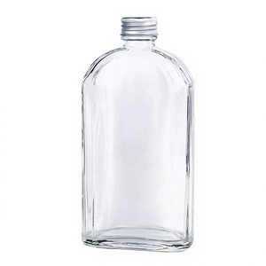 Clear <b>Flat</b> Glass Juice Beverage <b>Bottles</b> Transparent Gin & Spirits Screw Cap Alcoholic Beverages 200ml - Product Image 4