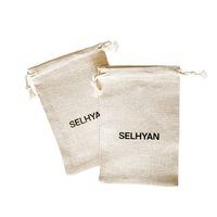 Prix usine 10x15cm sac en lin pochette bijoux cordon coton lin sac avec Logo
