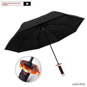 Parapluie Anime Pliant Trois Volets, Motif Couteau et Épée, Couleur Unie, Toutes Saisons, Protection Solaire Anti-UV, Emballage Cadeau Maternité - Product Image 5