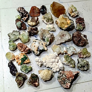 Lote de Especímenes Minerales de Zeolita Natural, Colección de Piedras Crudas, Artículos Coleccionables de Maharashtra, Decoración para el Hogar - Product Image 1
