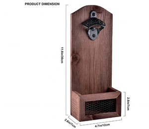 Dụng Cụ Mở Chai Treo Dụng Cụ Mở Chai Bằng Gỗ Gắn Tường Cổ Điển Kèm Dụng Cụ Bắt Nắp - Product Image 3