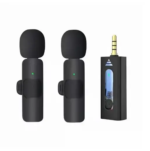 Portable Plug-Play Wireless Lapel Lavalier Microphone for Video, Recording, Live Stream, Vlog, Interview Wireless Microphone