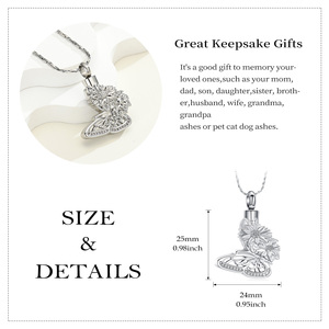 IJD21052 Le cœur du papillon aspire à la liberté, bijoux de crémation en acier inoxydable, porte-cendres de personnage, pendentif souvenir - Product Image 5
