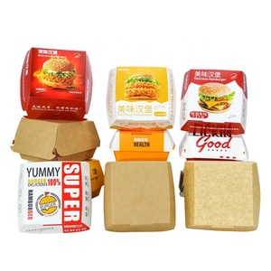 Boîte à hamburger Boîtes à hamburger kraft Emballage de <span class=keywords><strong>sandwich</strong></span> alimentaire Boîte à gâteau en papier cmjn Triangle Papier <span class=keywords><strong>sandwich</strong></span> d'emballage imprimé personnalisé - Product Image 3