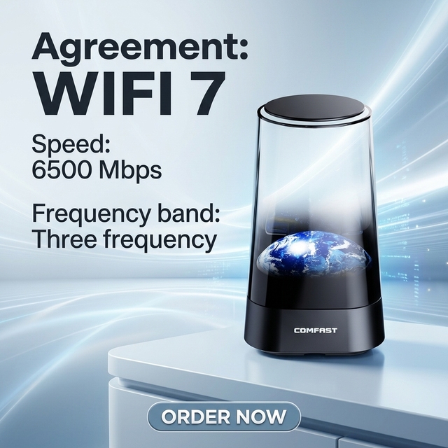COMFAST 6500Mbps BE6500 WiFi 7 Tri Band USB Wireless Adapter Desktop Vertical Network Card Driver Free Plug and Play WiFi Dongle