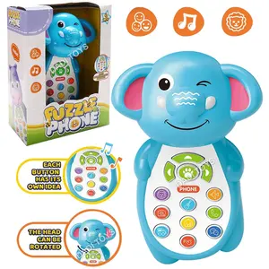 Dadi Oem & Odm Cartoon Olifant Swing Muzikale Kindje Mobiele Telefoon Speelgoed Telefoon Voor Baby