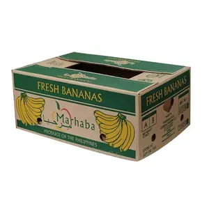 Desain kustom Logo pabrik harga kaku bergelombang kuat ramah lingkungan segar semangka pisang mangga kemasan kotak