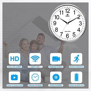 Reloj de Pared <span class=keywords><strong>con</strong></span> Cámara <span class=keywords><strong>Oculta</strong></span> 1080P HD Wi-Fi, Detección de Movimiento, Compatible <span class=keywords><strong>con</strong></span> la Aplicación Tuya - Product Image 2