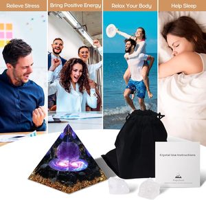 Pirámide de Orgón Portátil Hopeseed, Energía Positiva, <span class=keywords><strong>Orgonita</strong></span>, Amatista, Obsidiana, Sanación, Reducción del Estrés, Chakra, Reiki, Meditación, Amuleto de la Suerte - Product Image 5