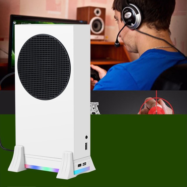 New Model Xbox Series Host Cooling Fan With Vertical Stand Base Colorful Lights Compatible With Xbox One