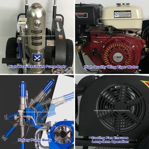 Machine à pulvériser de peinture sans air OBO T-970 de qualité industrielle, 12 L/min, <span class=keywords><strong>grand</strong></span> débit, alimentée à l'essence, haute pression 3600 PSI - Product Image 6