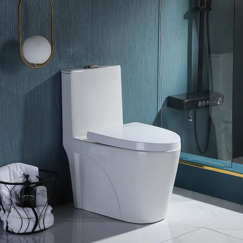 Vente en gros d'articles sanitaires salle de bains cuvette de toilette blanche une pièce wc ceram toilette siphon chasse d'eau placard toilette moderne