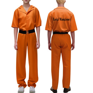 Disfraz de Prisionero Adulto para Halloween, Mono para Fiesta, Juego de Roles, Cosplay, Color Naranja para Hombre, Nailon y Poliéster, Venta al Por Mayor - Product Image 5