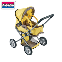 Dollri Starri Combi Poupée Bébé Landau Jouet avec Lit de Transport Amovible et Siège Réglable Poussette de Poupée Jouet pour Enfants
