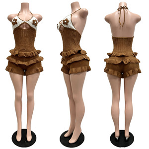 Nuevos <span class=keywords><strong>Monos</strong></span> <span class=keywords><strong>de</strong></span> Verano 2026 <span class=keywords><strong>de</strong></span> <span class=keywords><strong>Moda</strong></span> Tejidos Calados para Mujer, con Volantes, Cuello Halter, Sin Mangas, con Cordones y Recortes, Mono <span class=keywords><strong>de</strong></span> Una Pieza para Mujer - Product Image 5