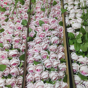 Honghua rosa rosa fiori artificiali in velluto di seta alla rinfusa per matrimonio decorazioni per la casa fai da te - Product Image 1