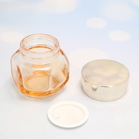 Ensemble d'emballages cosmétiques en verre ambré anti-lumière, forme octogonale, idéal pour sérum anti-âge et crème riche en nutriments