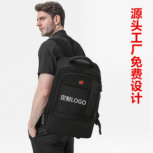 Laptop <b>Backpack</b> 36-55L Water Resistant With Laptop Compartment For Business Travel Unisex <b>Black</b> And Gray - Product Image 5