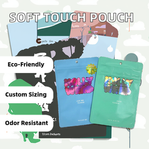 Custom Soft Touch richiudibile cerniera Foil Mylar Bag PET in plastica Stand up Pouch per <span class=keywords><strong>patatine</strong></span> con odore composito - Product Image 2