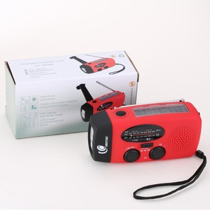 Radio portable d'urgence à manivelle avec lampe torche LED AM/FM, météo, batterie 2000 mAh, WD-088 - Product Image 2