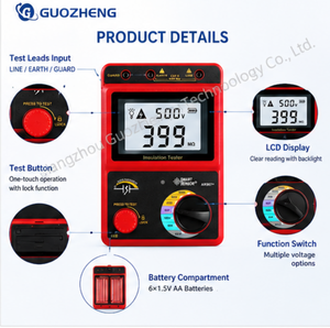 Megóhmetro Profesional con Sensor Inteligente AR907+, Probador de Resistencia de Aislamiento de 1000V 2Gohm con Prueba de Voltaje CA de 600V - Product Image 3