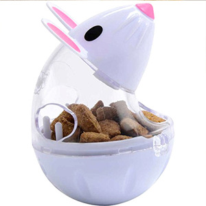 Dessin animé chat et souris gobelet jouet déversement et Puzzle amusant en plastique fuite boule bol pour animaux de compagnie - Product Image 5