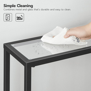 Mesa de consola estrecha, sofá de vidrio templado, mesa auxiliar pequeña, mesa de entrada moderna para entrada, sala de estar, pasillo, dormitorio - Product Image 5