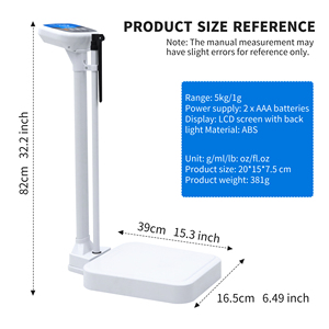 Báscula Electrónica Médica Personalizable de 200 kg con Pantalla LCD, Medición Digital del Peso Corporal, Compatible con OEM y ODM, 815B 50g - Product Image 1