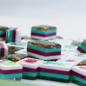 Juego de Mahjong Americano Personalizado de 4 Capas y 160 Piezas Acrílicas, Mesa de Entretenimiento con Diseño de Tortuga, Fichas de Mahjong Americano - Product Image 4