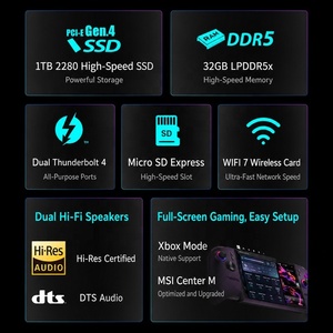 เครื่องเล่นเกมพกพา Brand New Claw 8 Ex Ai+ รุ่น G3 Extreme หน้าจอ 8 นิ้ว ความละเอียด 1200p ความสว่าง 500nits รองรับ Vrr, หน่วยความจำ 32GB Lpddr5x 1TB Pcie4 Ssd รองรับ Wi-fi - Product Image 4