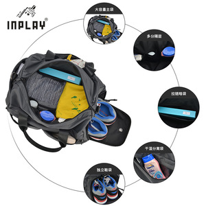 Bolsa de Gimnasio Personalizada de Gran Capacidad con Compartimento Seco y Húmedo, Bolsa Deportiva Cruzada para Yoga, Bolsa de Viaje Impermeable de Poliéster - Product Image 4