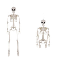 Envío Directo Transfronterizo, Esqueleto de Plástico de 40 cm Estilo Europeo para Halloween, Colgante de Calavera Humana, Articulado y Fácil de Montar