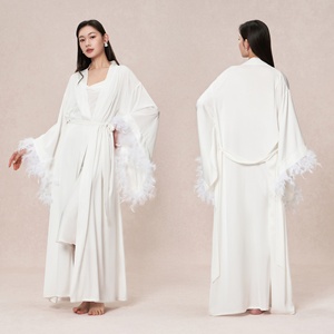 Pajamas for Women Luxury V-Neck New Style Robes Women's Spring Summer Polyester Fiber High-end Bride <strong>Morning</strong> Gown Pajamas - Product Image 6