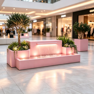 Fontaine à cascade d'eau circulante H175 avec éclairage LED pour aquarium, bac à plantes, pot de fleurs pour villa, hall d'hôtel, anti-rouille - Product Image 3