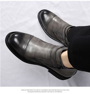 Bottes Chelsea pour hommes, bottes courtes formelles pour affaires, bottes de motard pour hommes - Product Image 3