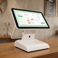 Terminal de point de vente tout-en-un avec écran tactile de 15 pouces, système Android, caisse enregistreuse, affichage client LED pour la vente au détail et la restauration