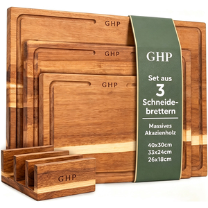 Juego <span class=keywords><strong>de</strong></span> 3 Tablas <span class=keywords><strong>de</strong></span> Cortar <span class=keywords><strong>de</strong></span> Madera <span class=keywords><strong>de</strong></span> Acacia con Soporte, Certificación FSC y LFGB, Fábrica con Certificación BSCI, Tabla <span class=keywords><strong>de</strong></span> Cortar Antideslizante y Antimoho Personalizada <span class=keywords><strong>para</strong></span> Cocina - Product Image 1