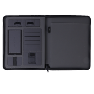 Bộ sạc không dây của công ty và túi lưu trữ ngân hàng điện 13 inch có khóa kéo PU da thư mục danh mục đầu tư kinh doanh Pad Folio - Product Image 3