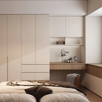 Ensemble de meubles de chambre personnalisé grand format inclinable et extensible : lit, armoire, bureau et rangements