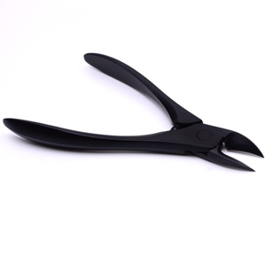 Noir bien fait Contour lames ongles cuticules dissolvant tondeuse Instruments intégré Tension ressort incarné épais pince à ongles pinces - Product Image 4