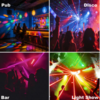 Projecteur de scène à tête mobile LED RGBW 6 bras DMX512 avec faisceau laser et effet wash, activé par le son, pour discothèque, club, fête, mariage, DJ, boîte de nuit