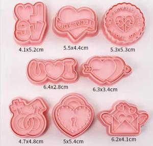 <span class=keywords><strong>Emporte</strong></span>-pièces personnalisés pour la Saint-<span class=keywords><strong>Valentin</strong></span>, lot de 8, en plastique, en forme de cœur, pour fondant et biscuits - Product Image 2