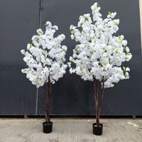 Arbre artificiel de cerisier en fleurs fait main, pot rose, respectueux de l'environnement, pour mariage, usage intérieur/extérieur, scène d'hôtel