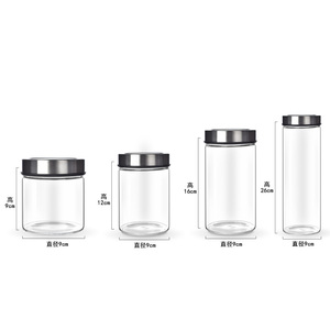 Pots de stockage <span class=keywords><strong>en</strong></span> <span class=keywords><strong>verre</strong></span> de grande taille avec options de couvercle <span class=keywords><strong>en</strong></span> acier inoxydable <span class=keywords><strong>en</strong></span> vente pour des cadeaux parfaits - Product Image 6