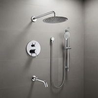 Système de mitigeur de douche à effet pluie en laiton à montage mural moderne cUPC